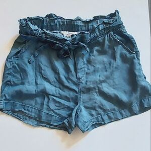 Thread & Supply Light Blue Chambray Paperbag Waist Shorts Women's Size M EUC